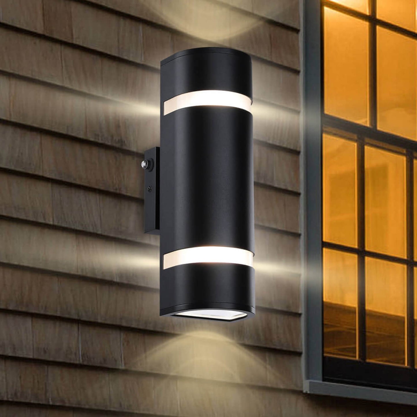 Dusk to Dawn Black Outdoor Sconce - 2-Light Waterproof Wall Light XB-W1112-SBK