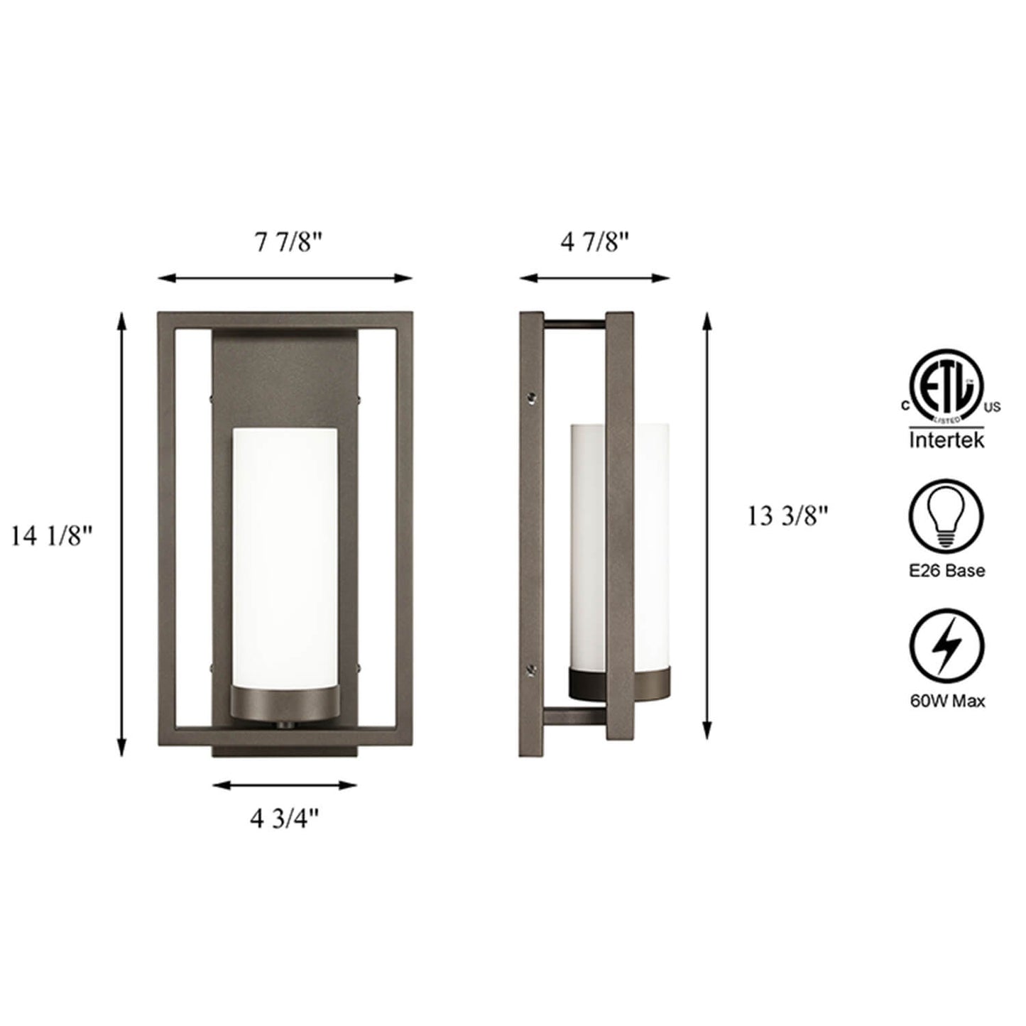 Modern Dark Bronze Glass Sconce - Indoor Wall Light XB-W1143-GDB