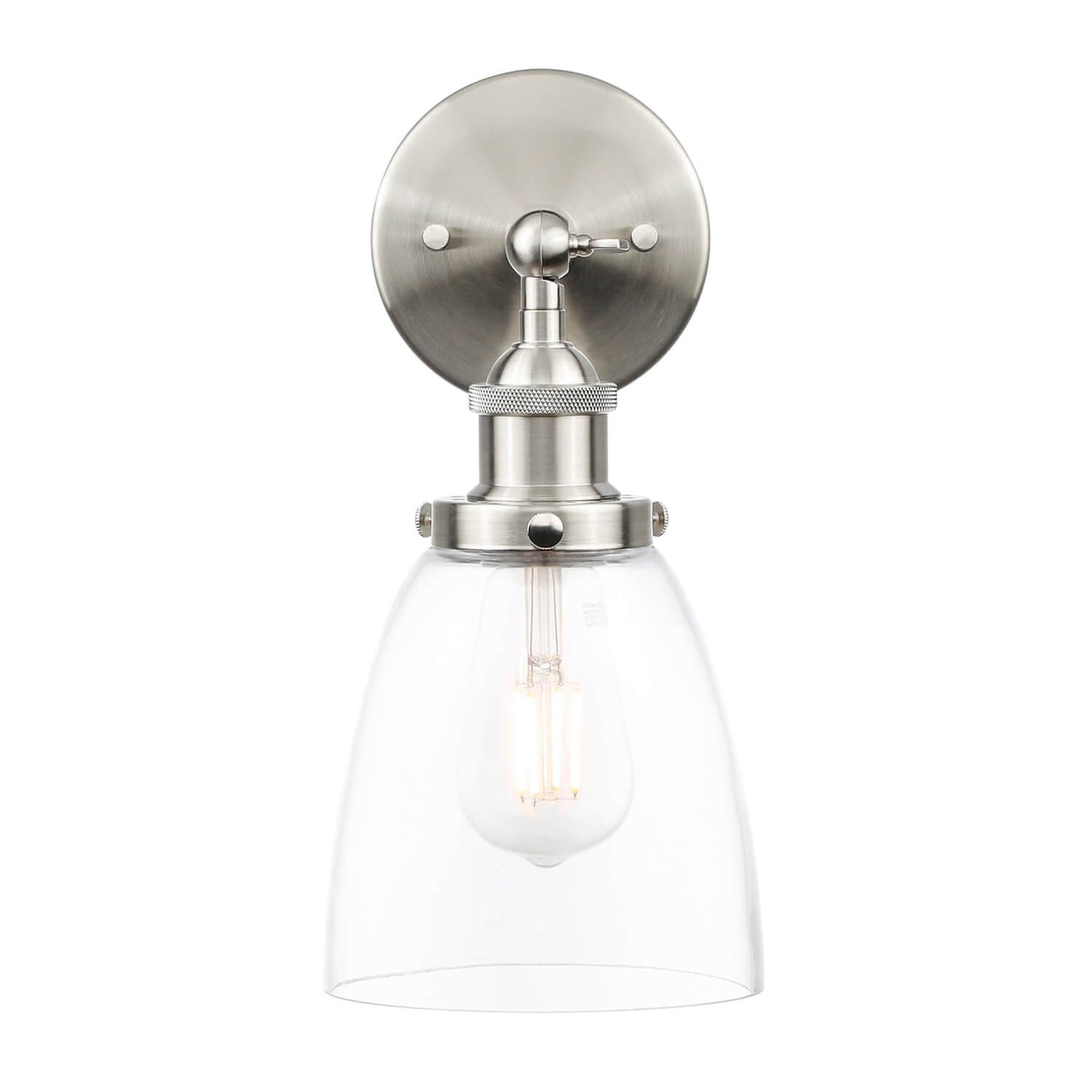 Brushed Nickel Glass Wall Sconce for Bathroom & Kitchen XB-W1160-BN