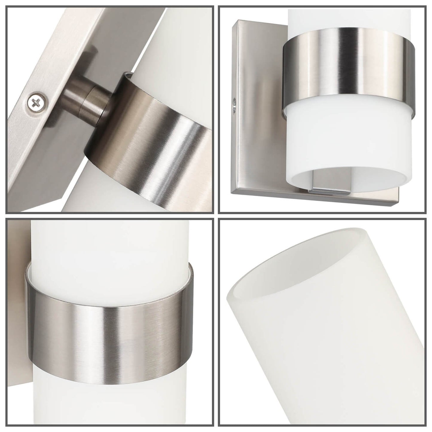 Modern Glass Wall Sconce in Brushed Nickel XB-W1185-BN