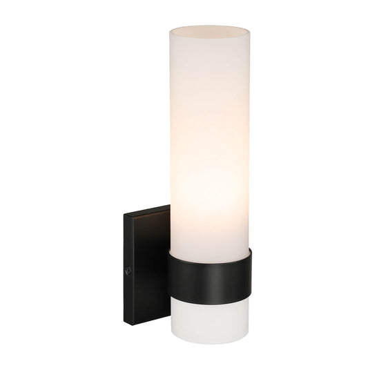 Modern Black Wall Sconce with White Glass for Bathroom and Bedroom XB-W1185-MB