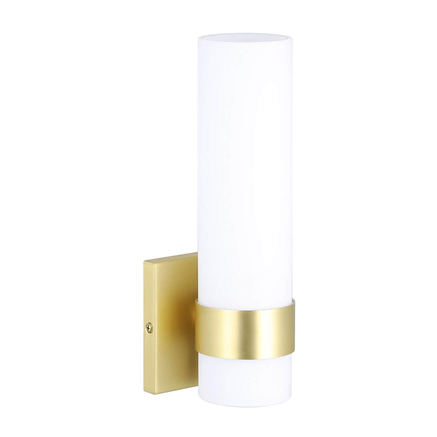 1-Light ADA Bathroom Wall Sconce with Tube Glass in Satin Brass XB-W1185-SB