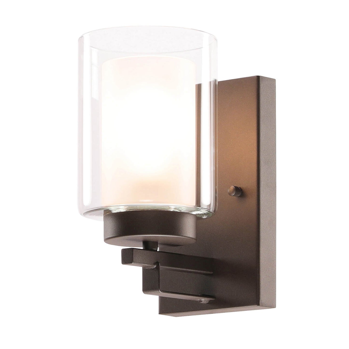 Dual Glass Bathroom Vanity Light in Dark Bronze XB-W1195-1-DB