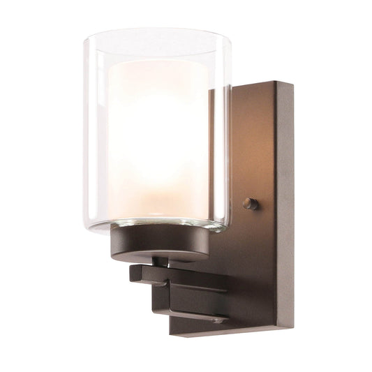 Dual Glass Bathroom Vanity Light in Dark Bronze XB-W1195-1-DB