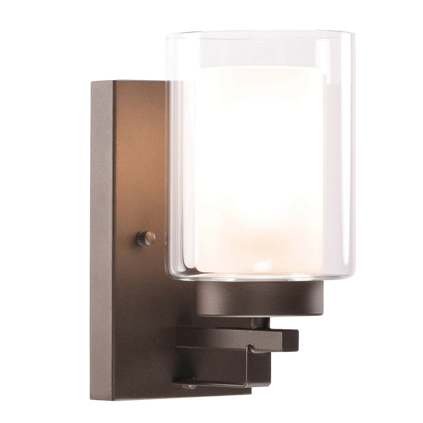 Dual Glass Bathroom Vanity Light in Dark Bronze XB-W1195-1-DB
