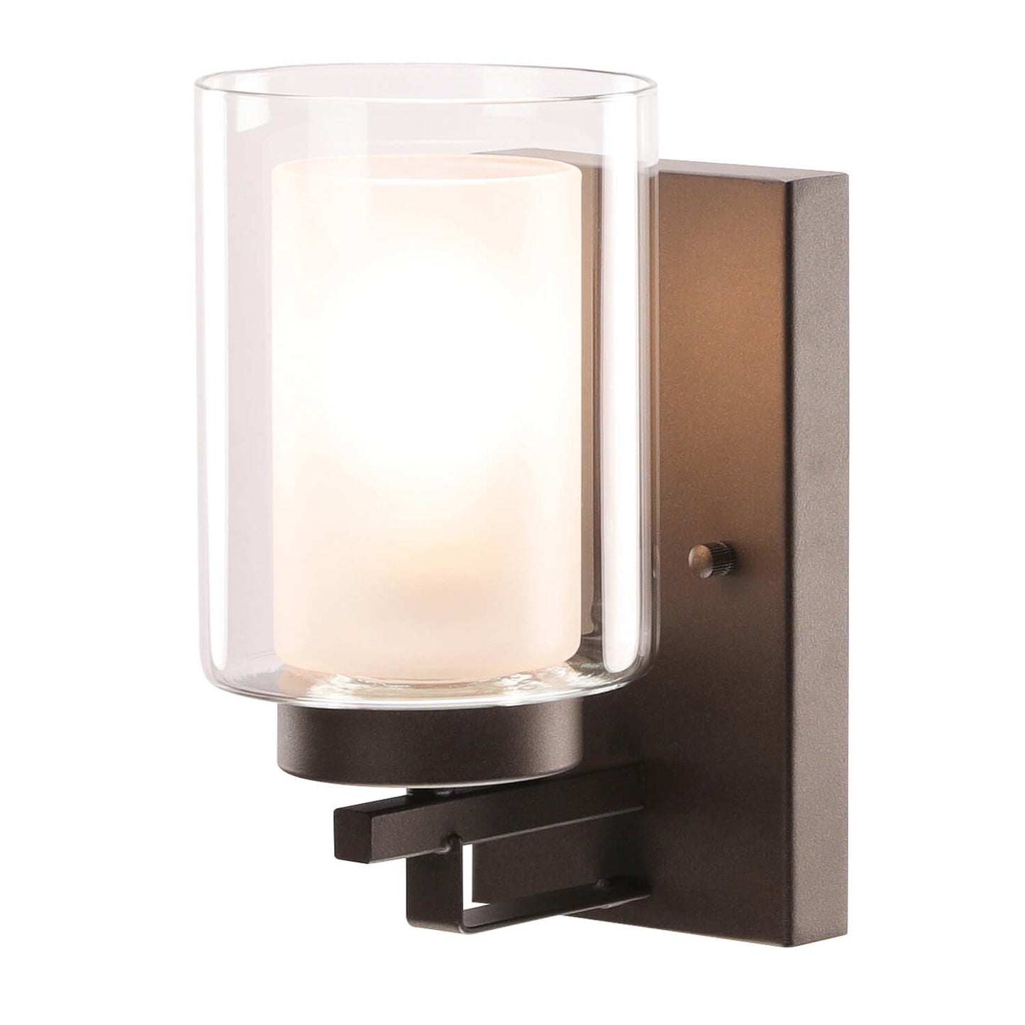 Dual Glass Bathroom Vanity Light in Dark Bronze XB-W1195-1-DB