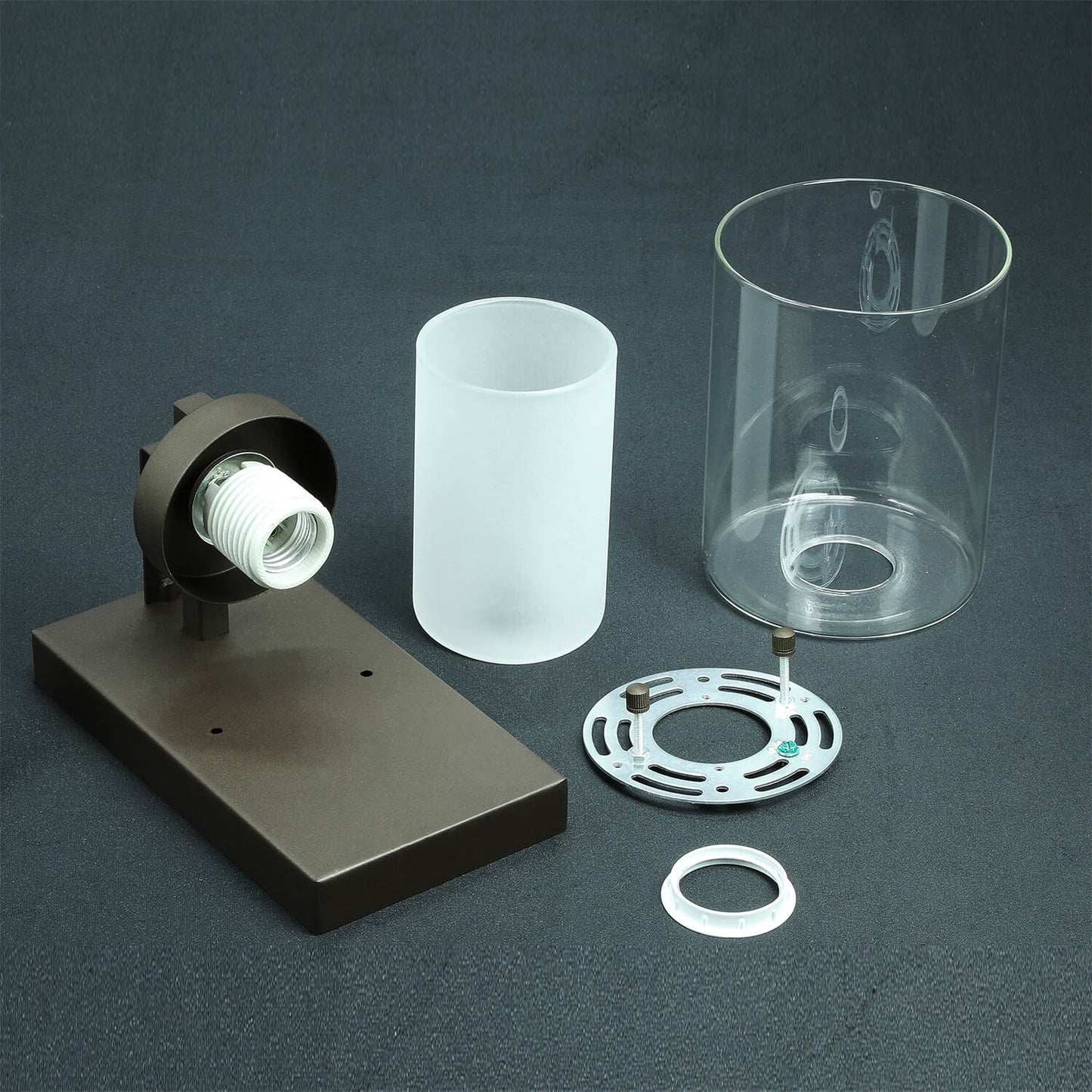 Dual Glass Bathroom Vanity Light in Dark Bronze XB-W1195-1-DB