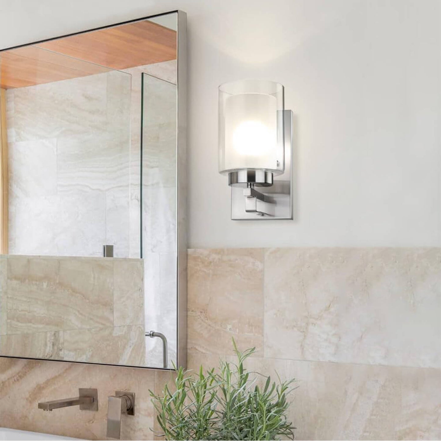 Modern Brushed Nickel Wall Light for Bathroom/Living Room XB-W1195-1-BN