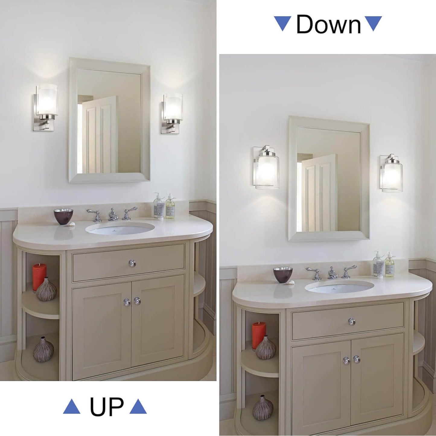 Modern Brushed Nickel Wall Light for Bathroom/Living Room XB-W1195-1-BN