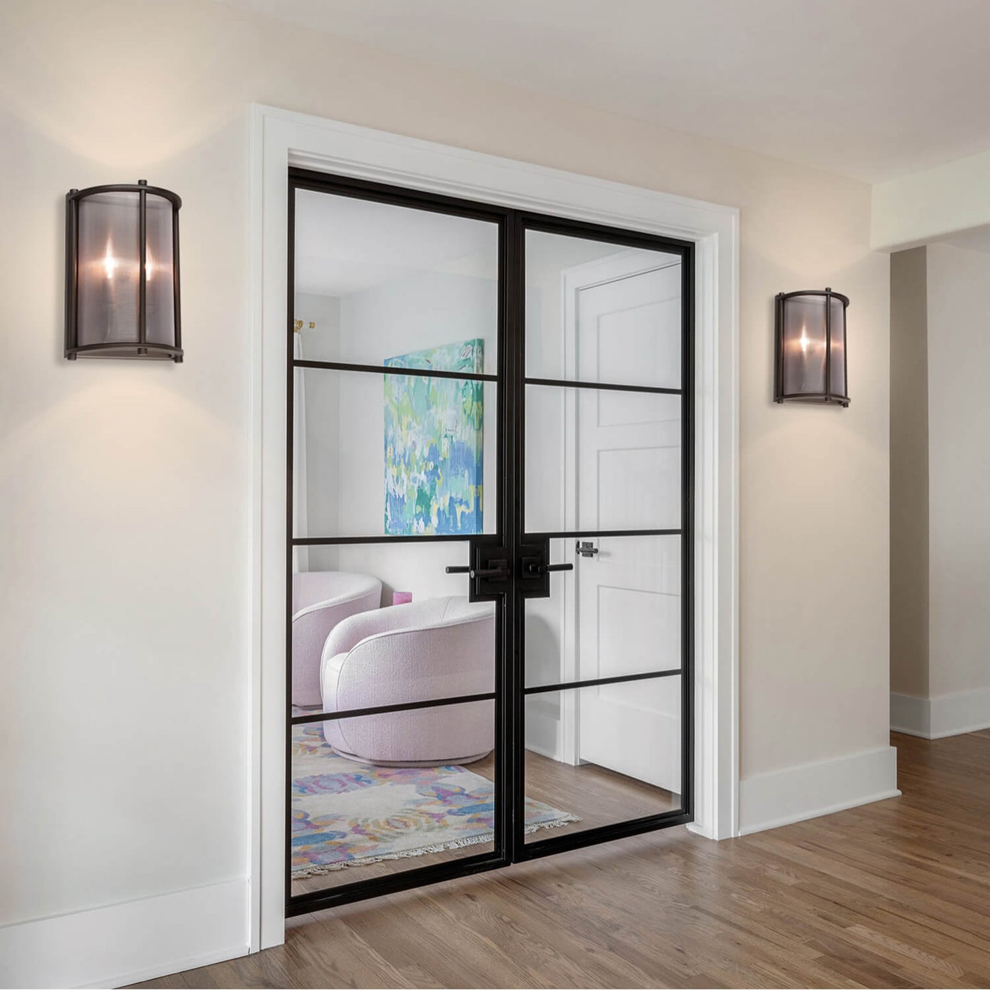 Dark Bronze 2-Light Wall Sconce for Living Room & Hallway XB-W1199-DB