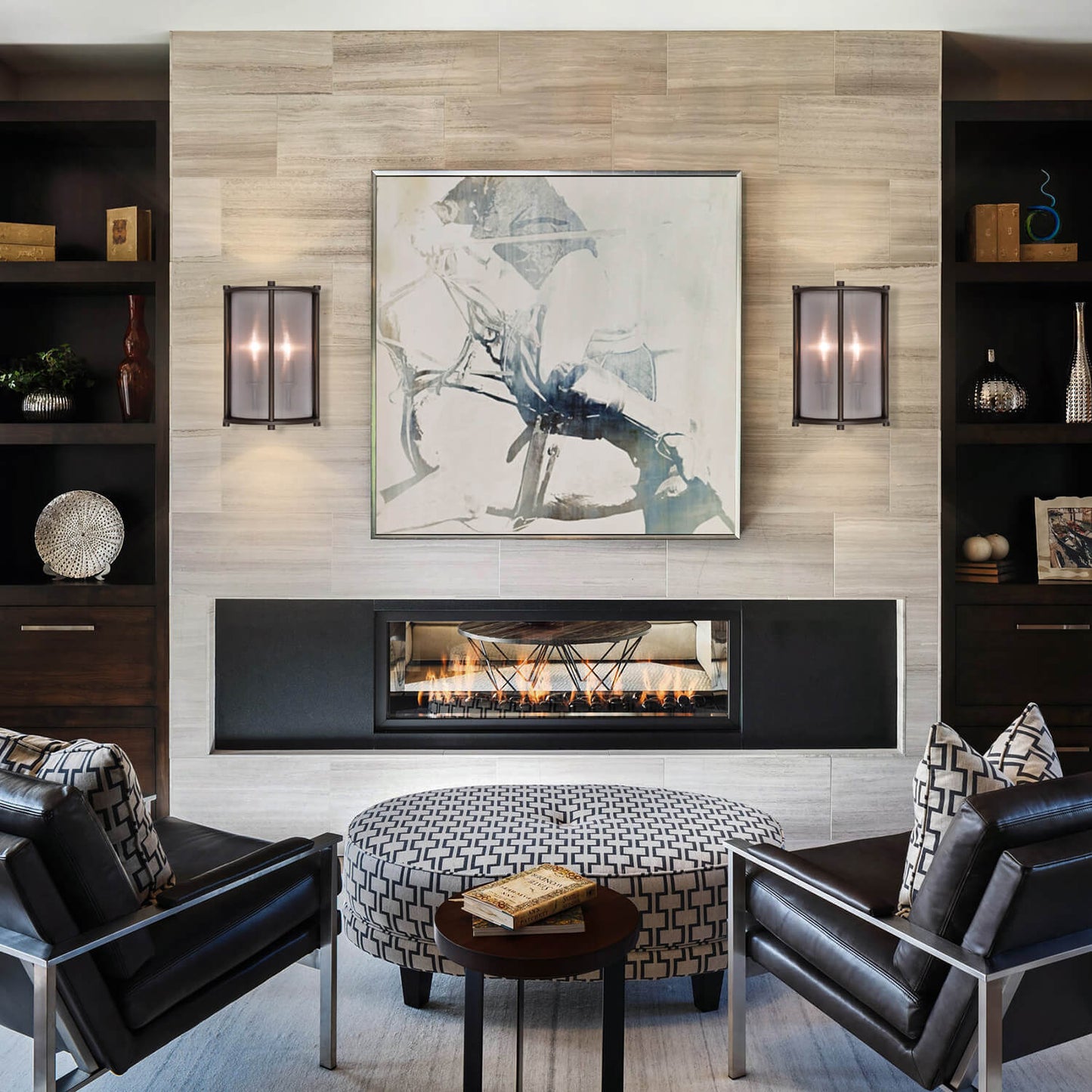 Dark Bronze 2-Light Wall Sconce for Living Room & Hallway XB-W1199-DB