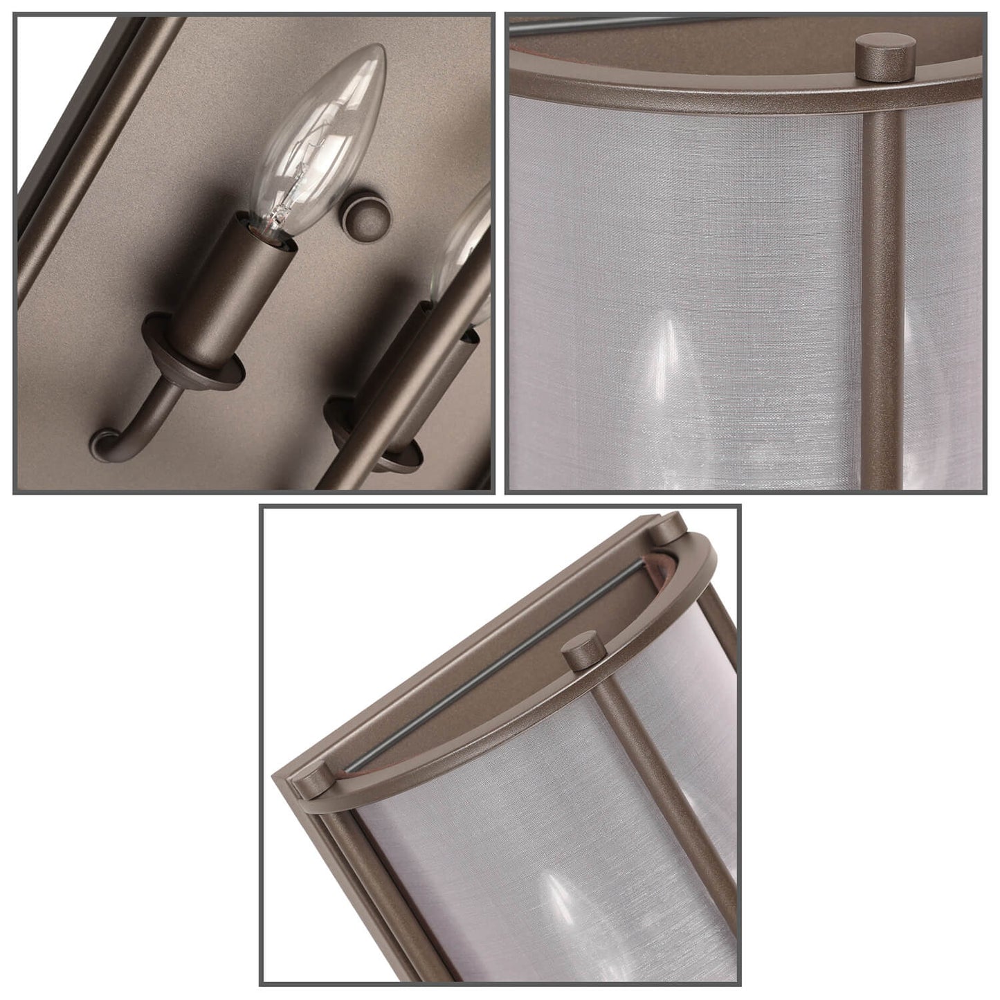 Dark Bronze 2-Light Wall Sconce for Living Room & Hallway XB-W1199-DB
