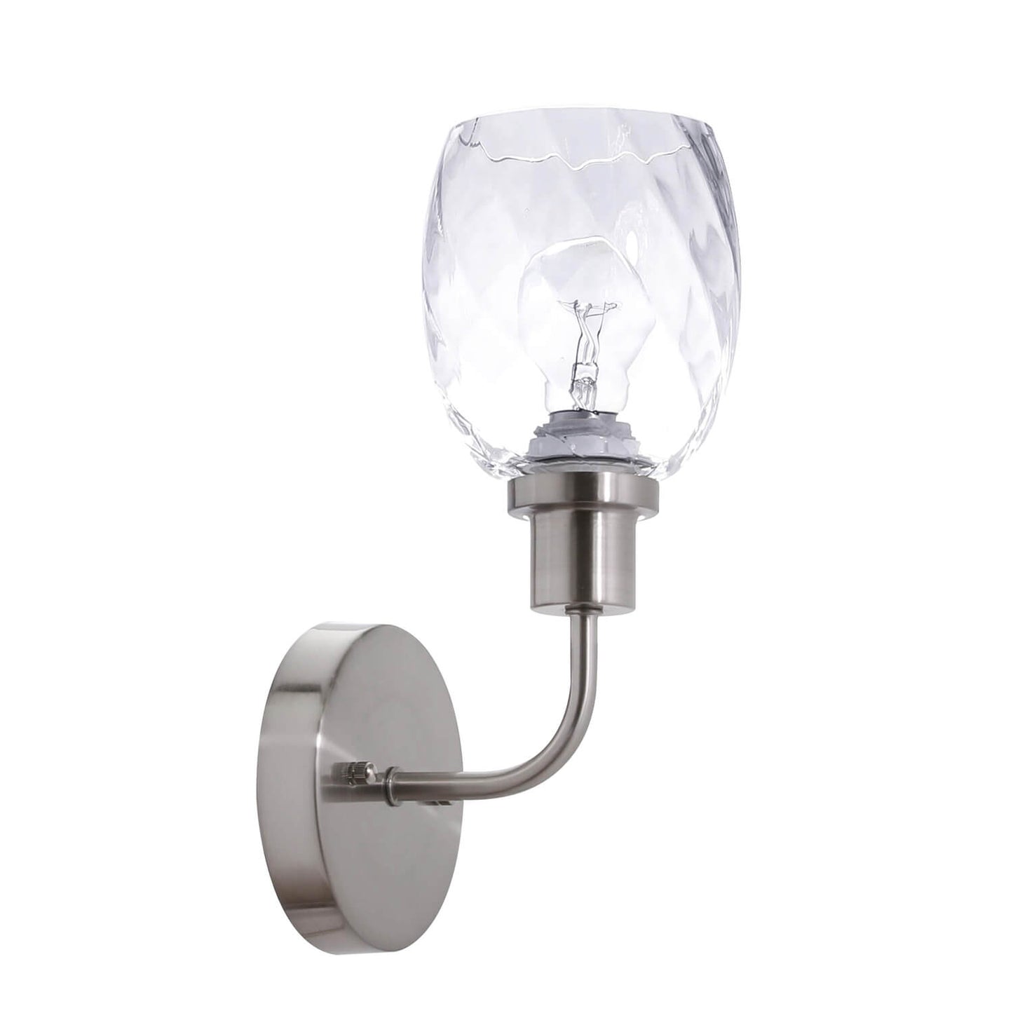 Wall Sconce, 1 Light Bathroom Vanity Wall Light with Clear Glass, Brushed Nickel XB-W1210-1-BN