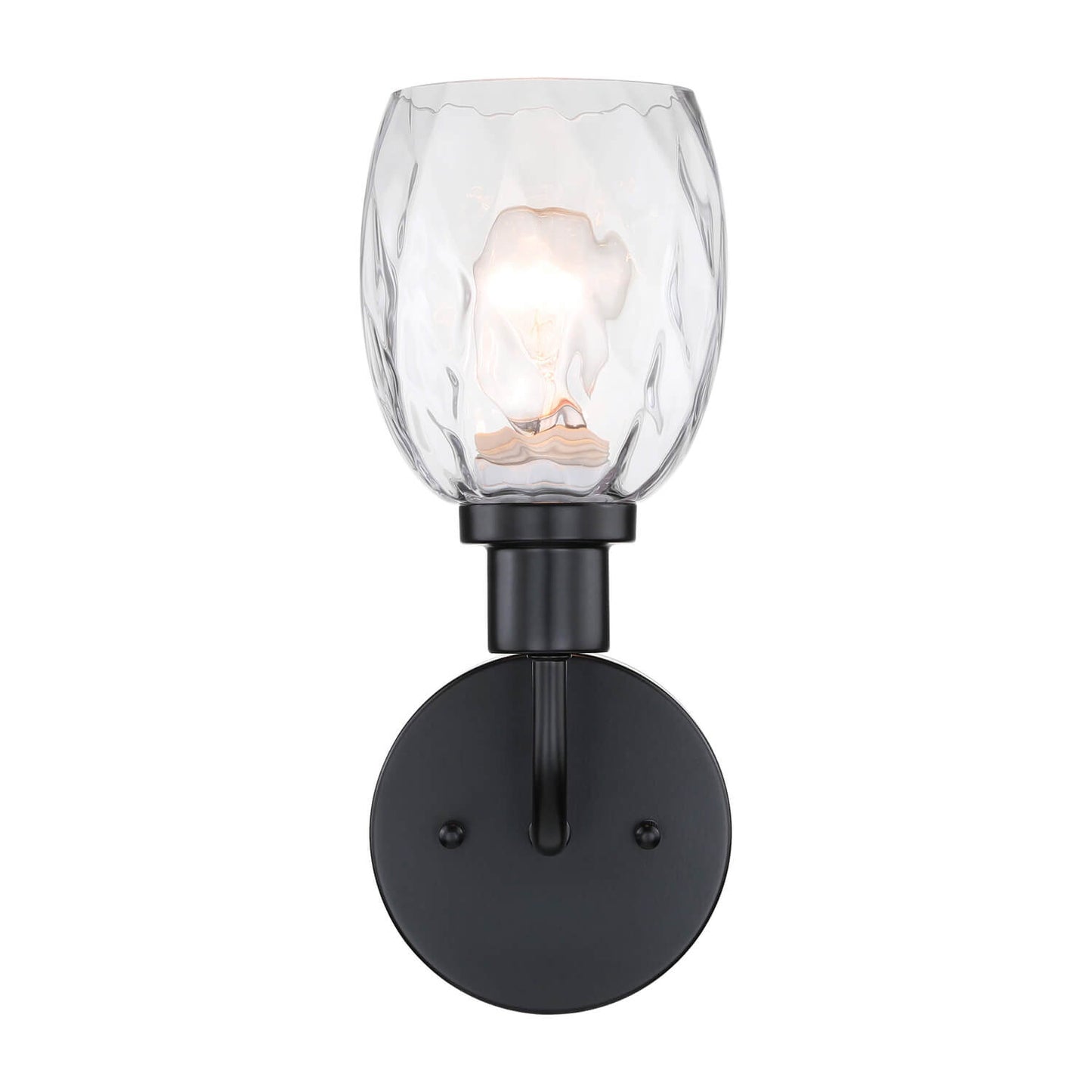 Wall Sconce, 1 Light Bathroom Vanity Wall Light with Clear Glass, Matte Black XB-W1210-1-MBK