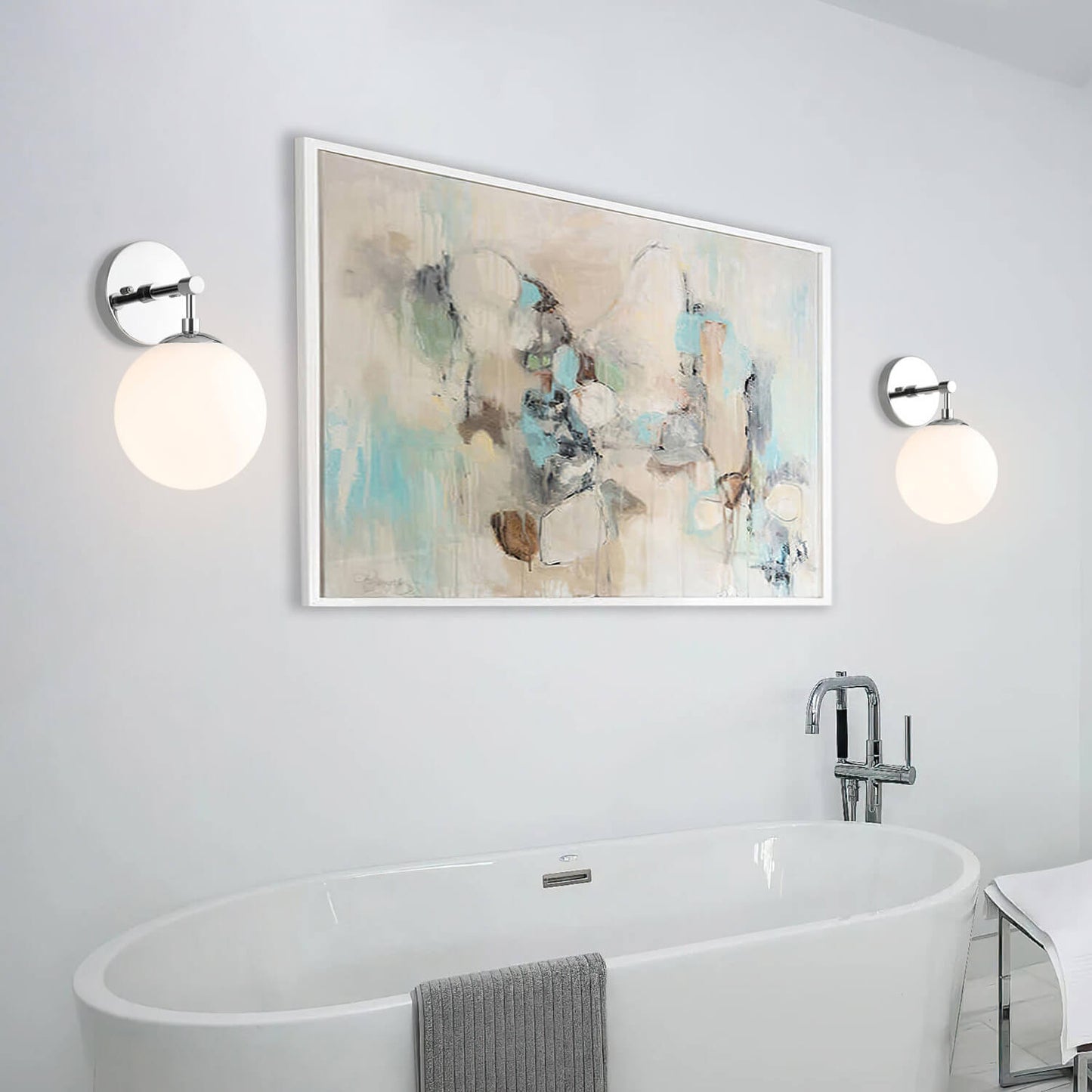 Modern Chrome Glass Wall Sconce XB-W1211-CH