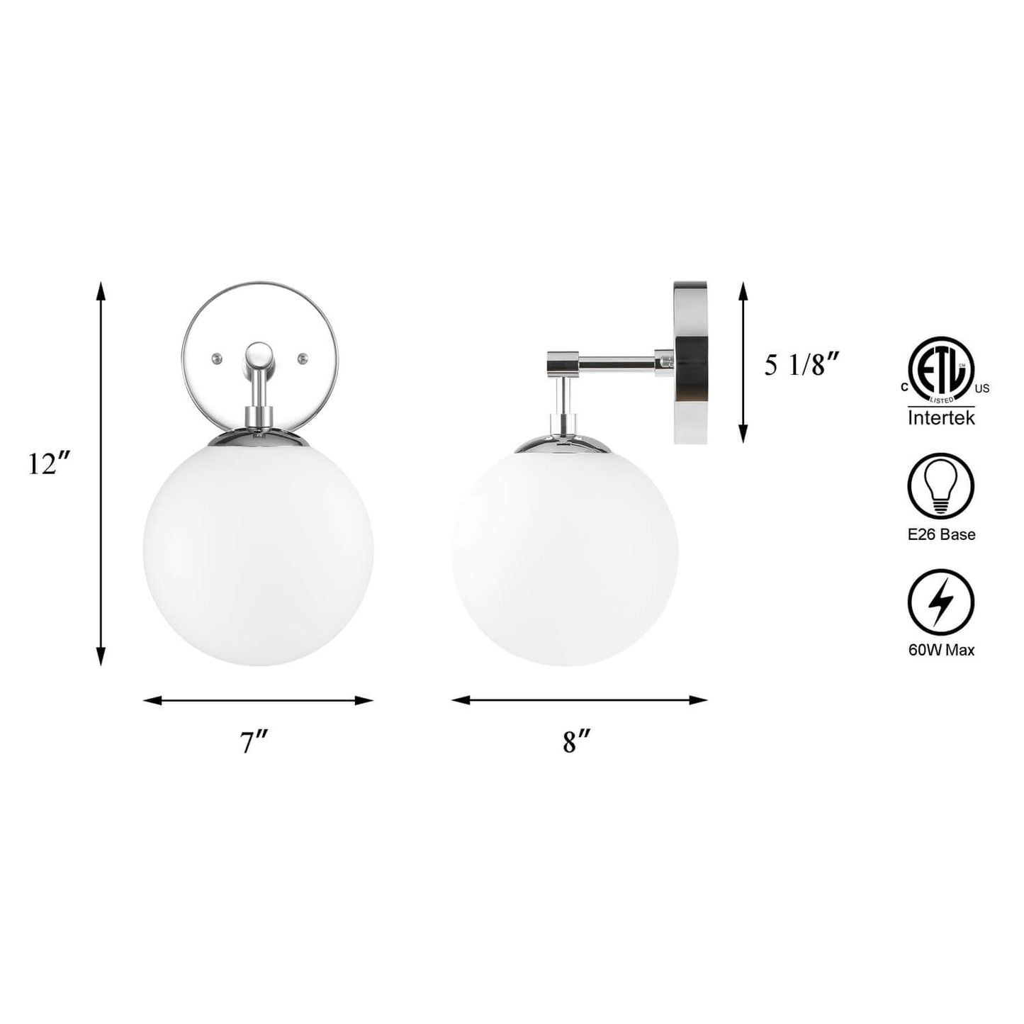 Modern Chrome Glass Wall Sconce XB-W1211-CH