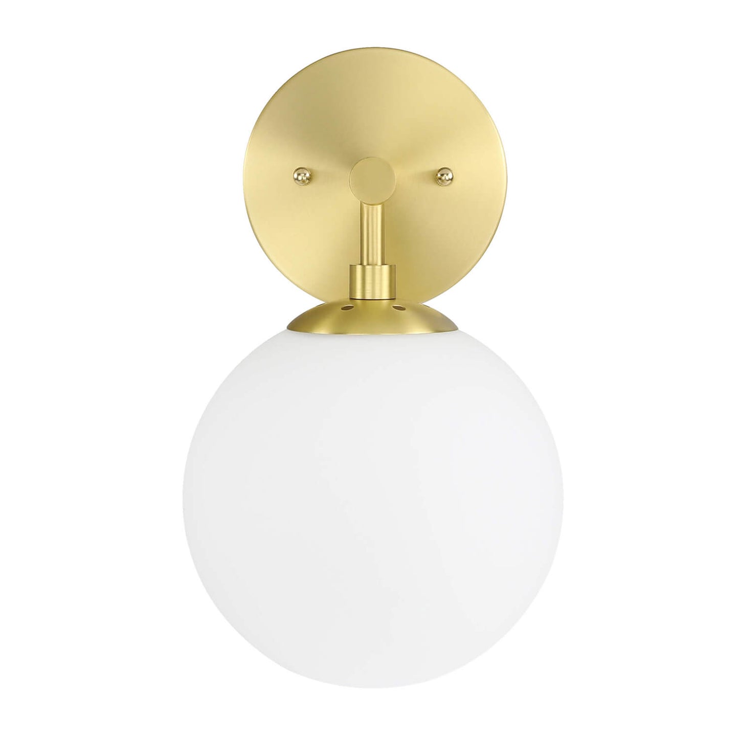 Vintage Wall Sconce Light Fixture, White Globe Glass, Satin Brass, 1-Light XB-W1211-SB