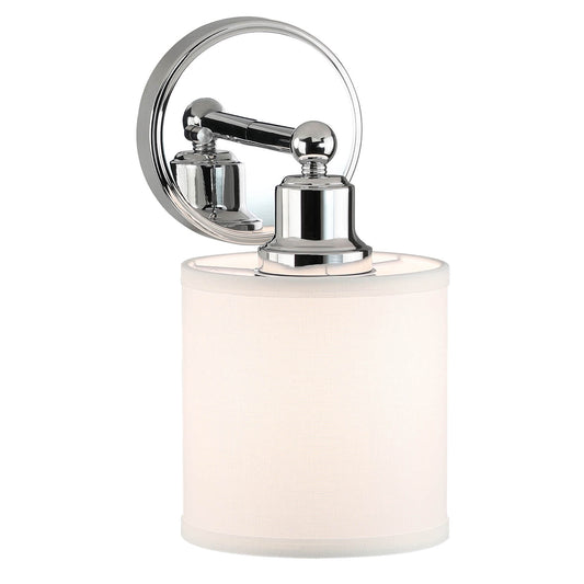 Modern Chrome Wall Sconce with Fabric Drum Shade XB-W1214-1-CH