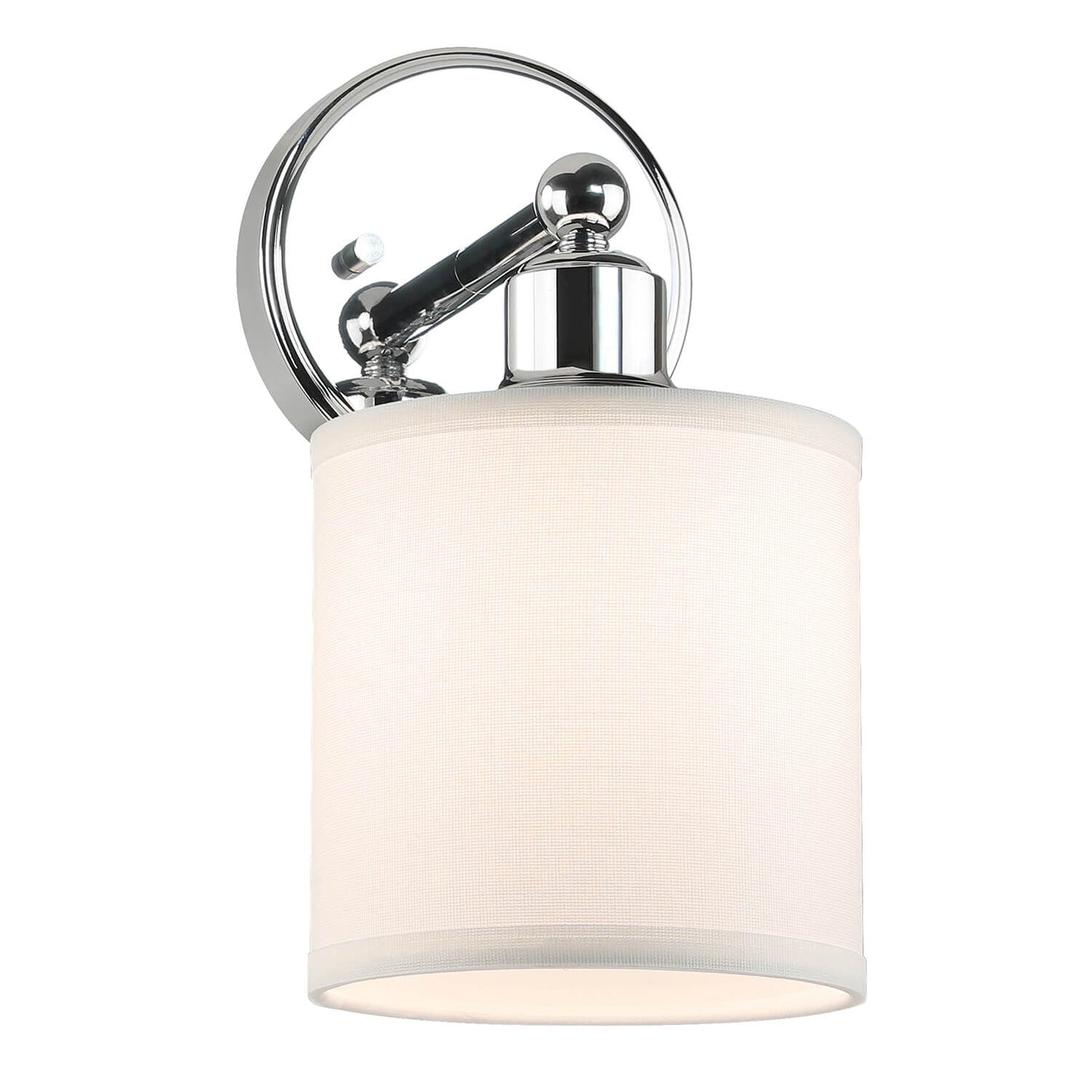 Modern Chrome Wall Sconce with Fabric Drum Shade XB-W1214-1-CH