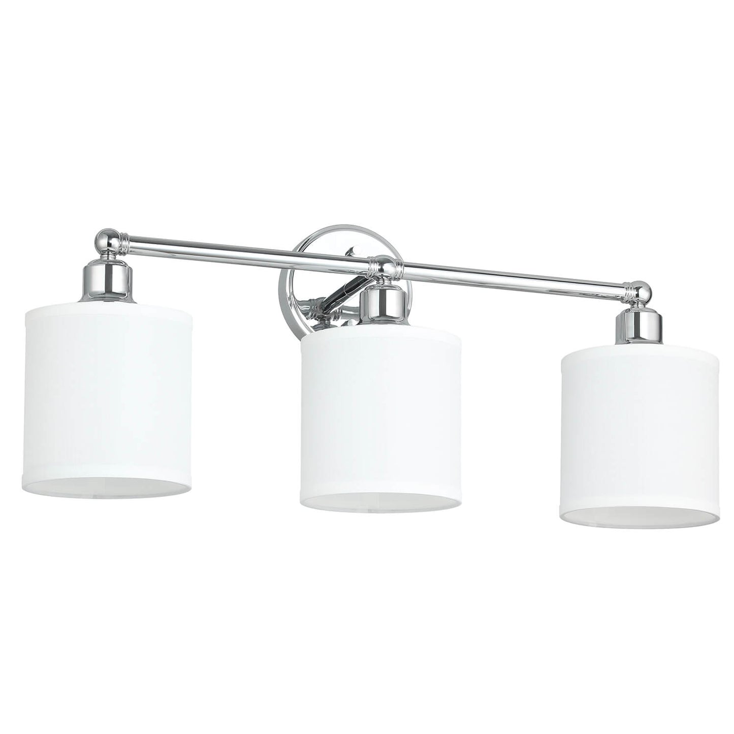 Modern Fabric Shade Bathroom Vanity Light - 3 Light Chrome Finish XB-W1214-3-CH