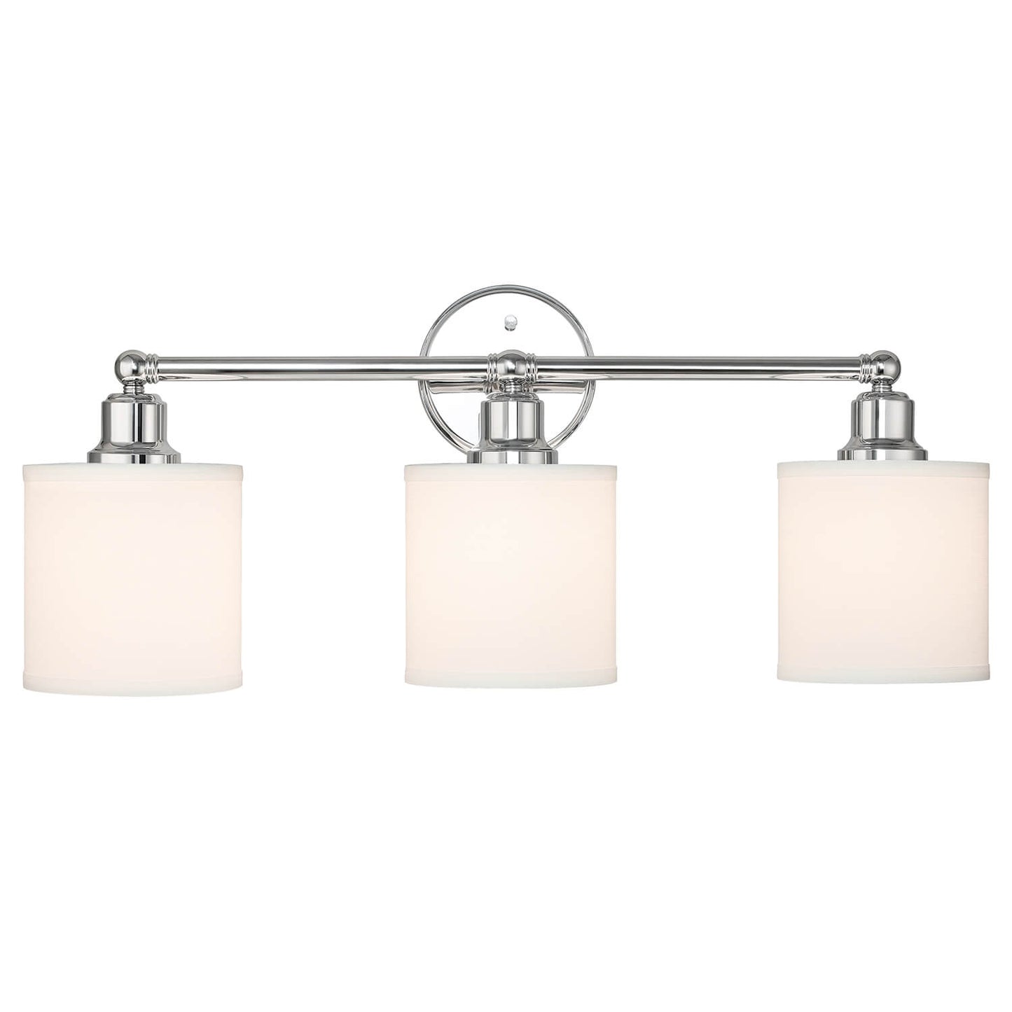 Modern Fabric Shade Bathroom Vanity Light - 3 Light Chrome Finish XB-W1214-3-CH