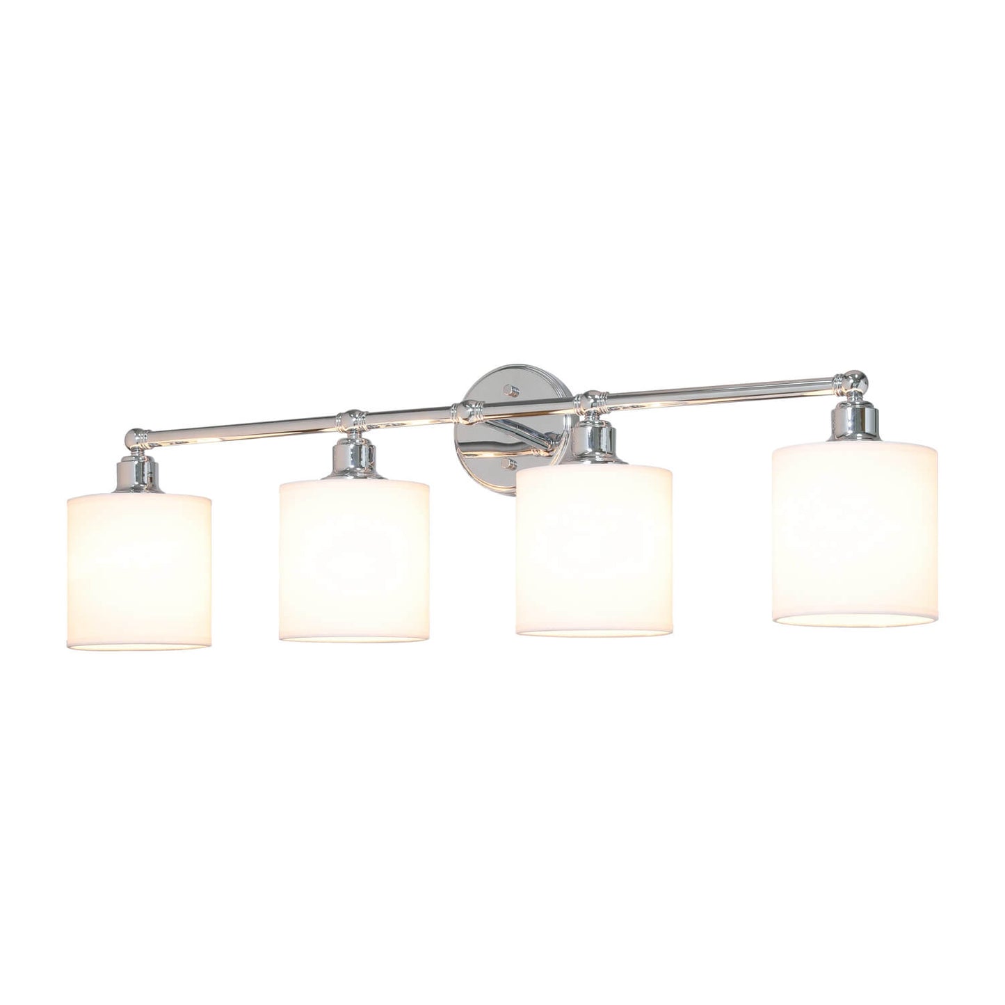 4-Light Chrome Bathroom Vanity Light with Fabric Shade XB-W1214-4-CH