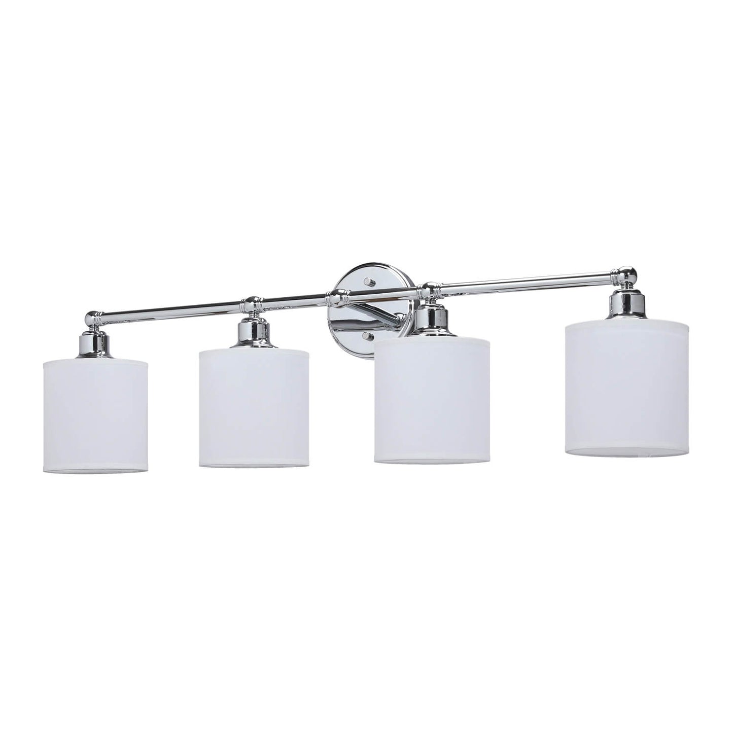 4-Light Chrome Bathroom Vanity Light with Fabric Shade XB-W1214-4-CH