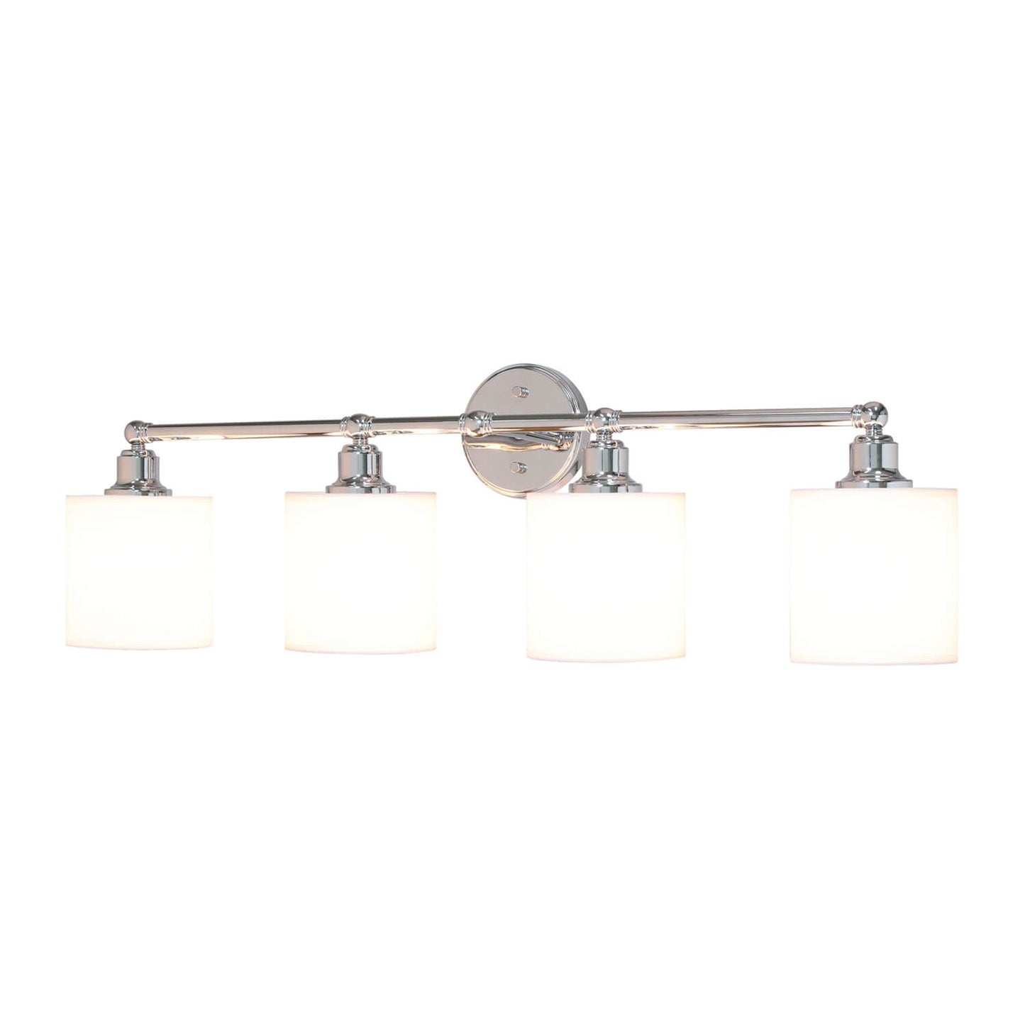 4-Light Chrome Bathroom Vanity Light with Fabric Shade XB-W1214-4-CH