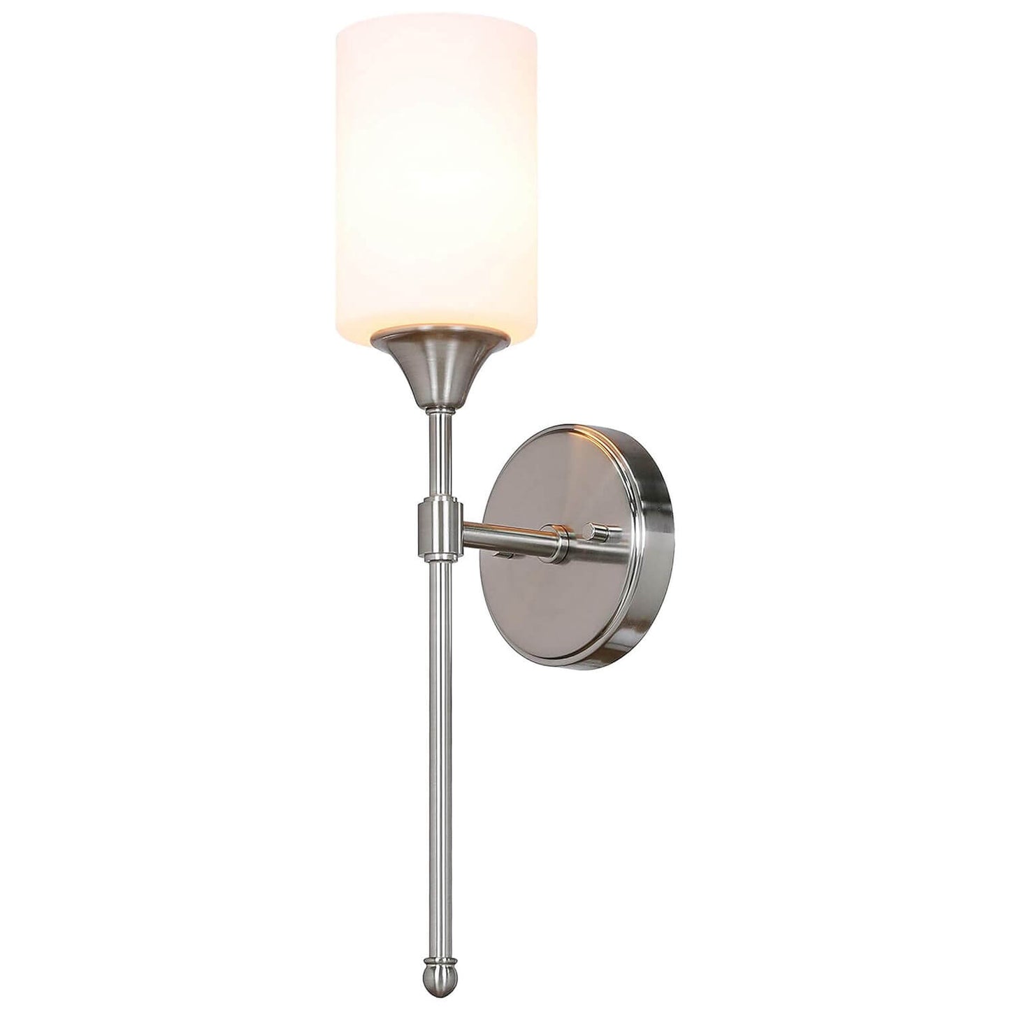 Brushed Nickel Glass Wall Sconce - 2 Pack XB-W1216-2BN