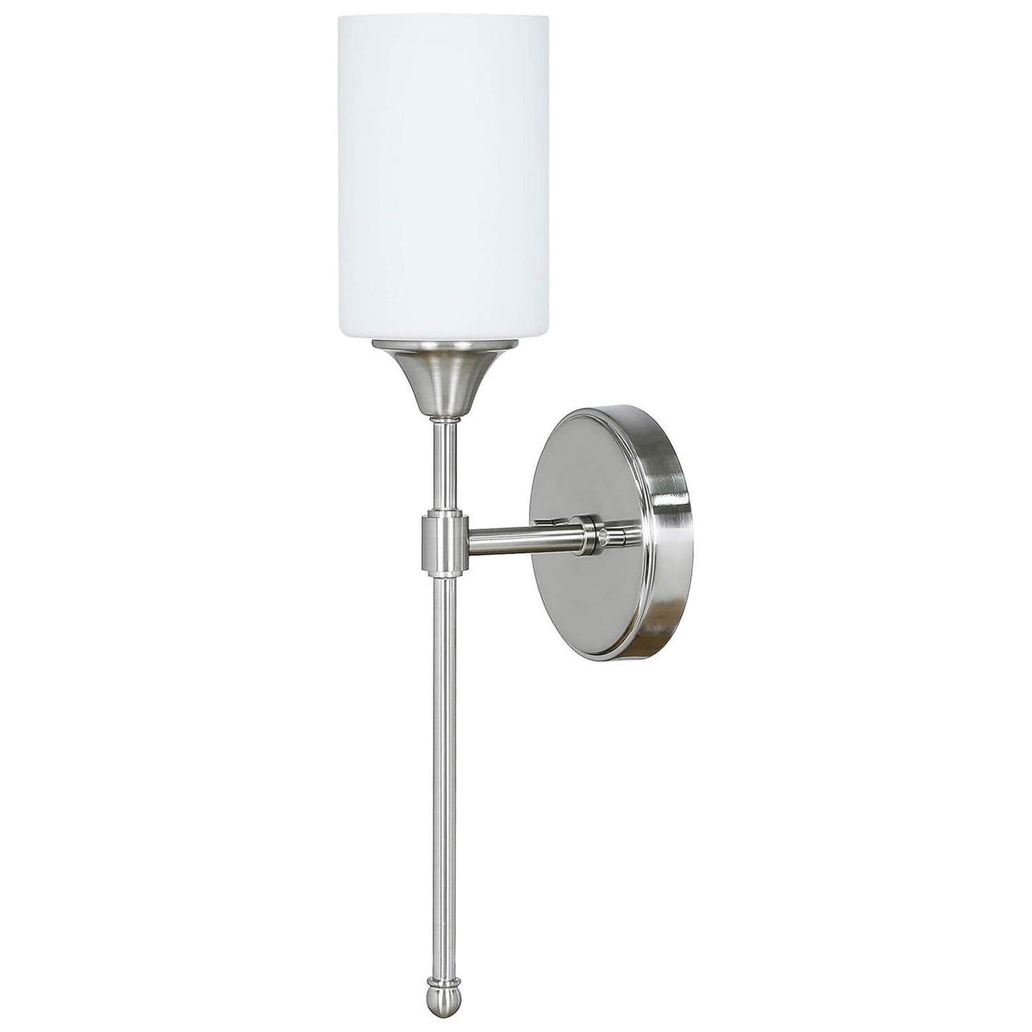 Brushed Nickel Glass Wall Sconce - 2 Pack XB-W1216-2BN