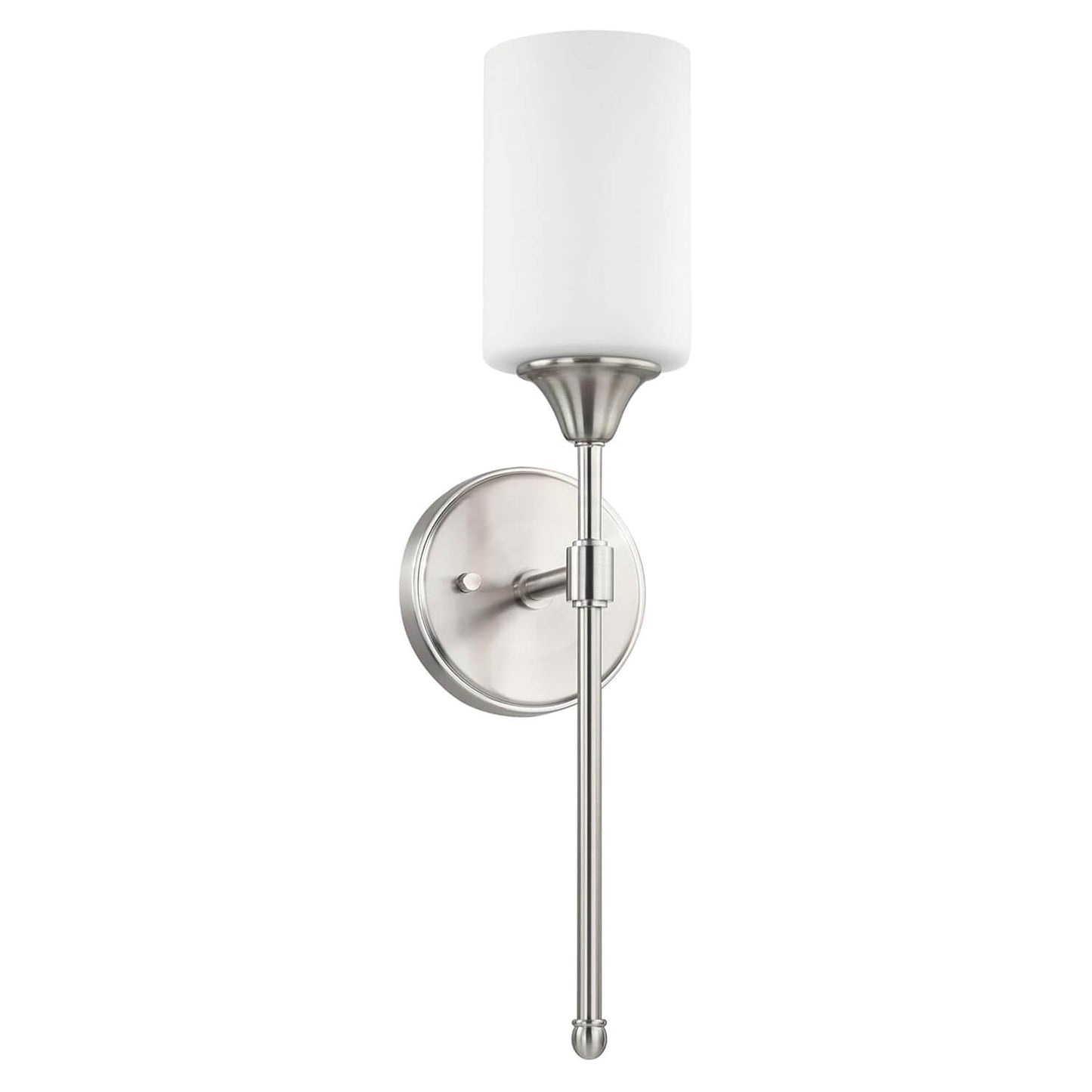 Wall Sconce Light Fixture with Glass Shade, Brushed Nickel, Bathroom Vanity Lighting XB-W1216-BN