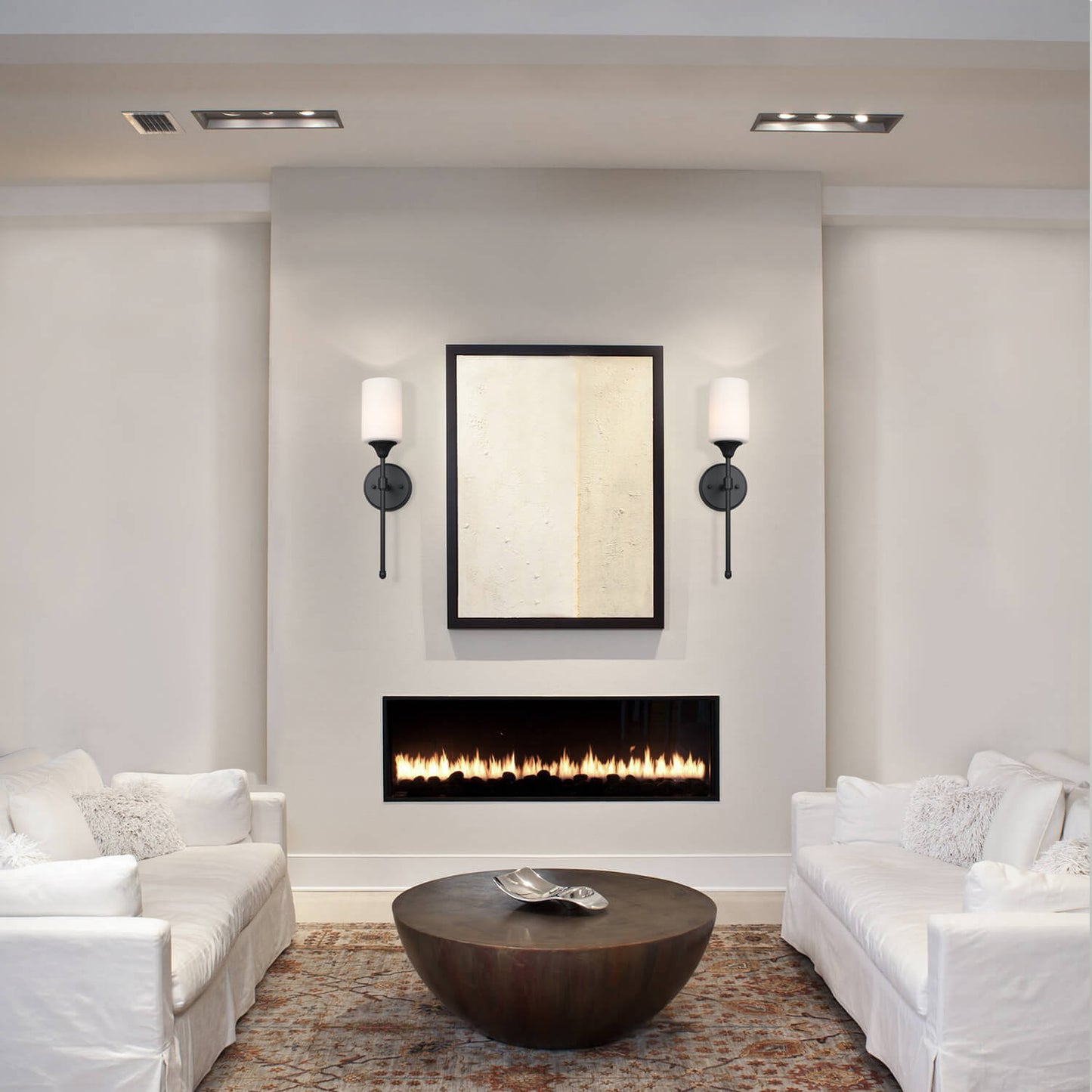 Matte Black Bathroom Vanity Wall Sconce with Glass XB-W1216-MBK