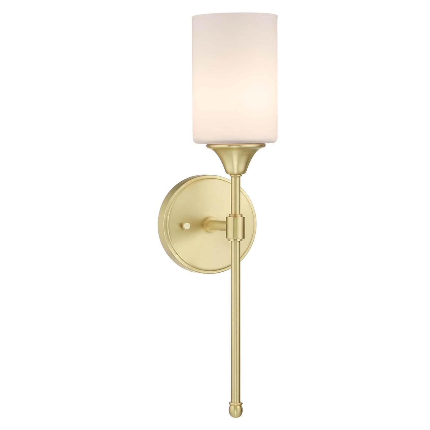 Bathroom Vanity Wall Sconce Light Fixture, Glass Shade, Satin Brass Finish XB-W1216-SB