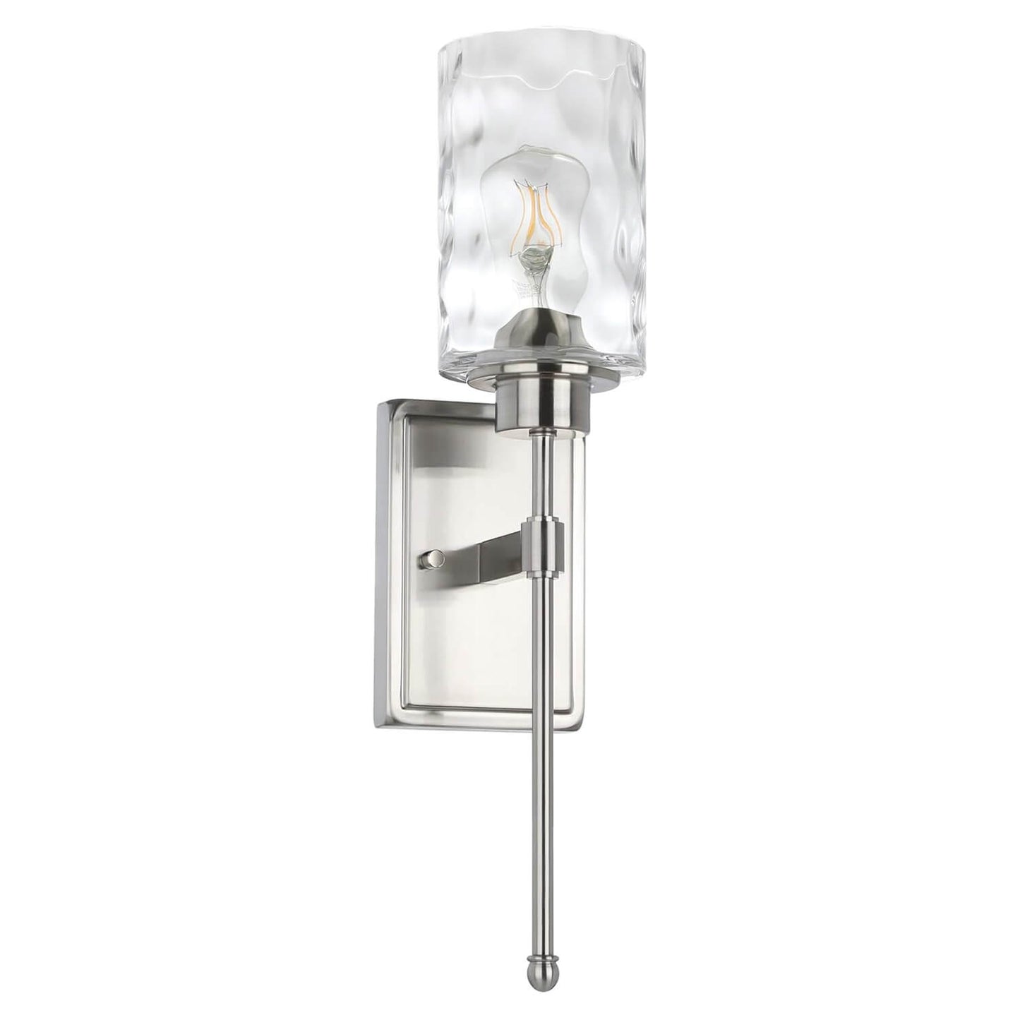 Modern Glass Wall Sconce with Vanity Light - Brushed Nickel Finish XB-W1227-BN