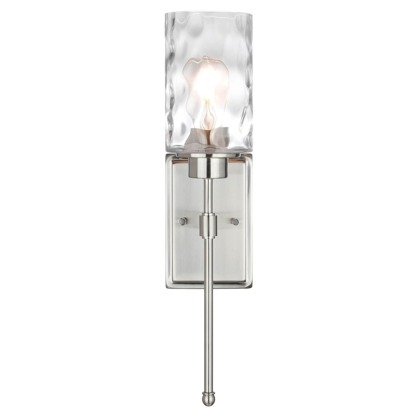 Modern Glass Wall Sconce with Vanity Light - Brushed Nickel Finish XB-W1227-BN