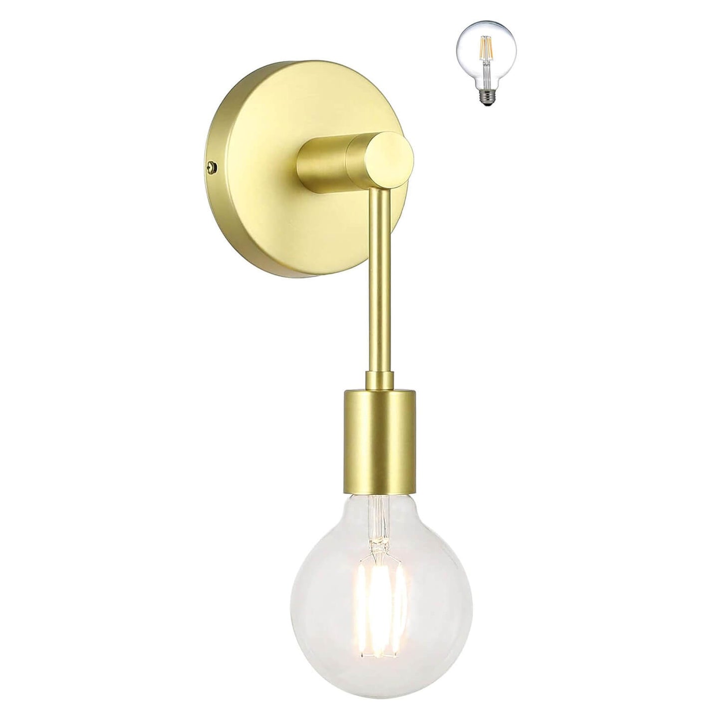 Wall Sconce, Brass Light Fixture with LED Bulb, Indoor Lighting for Bathroom XB-W1234-1-SB-G30