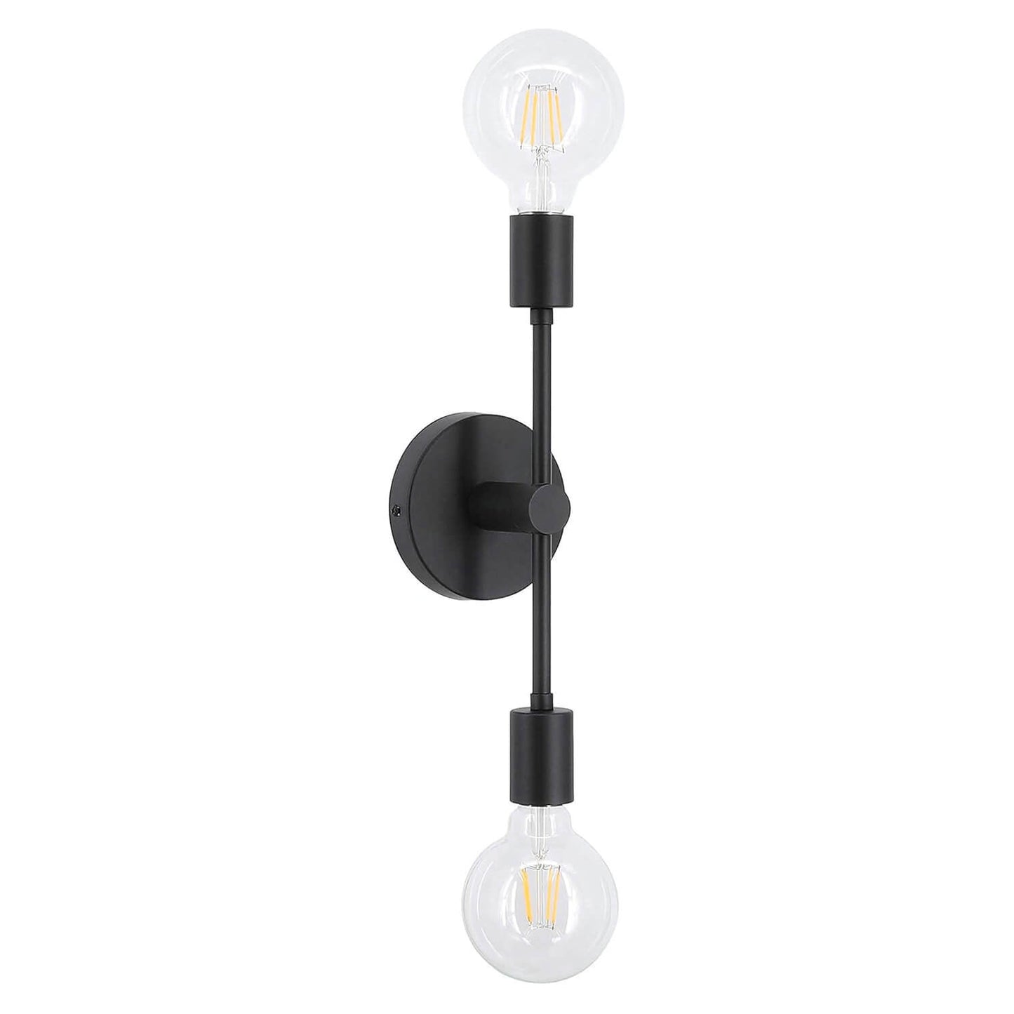 2-Light Black Bathroom Vanity Wall Sconce with LED Bulbs XB-W1234-2-MB-G30
