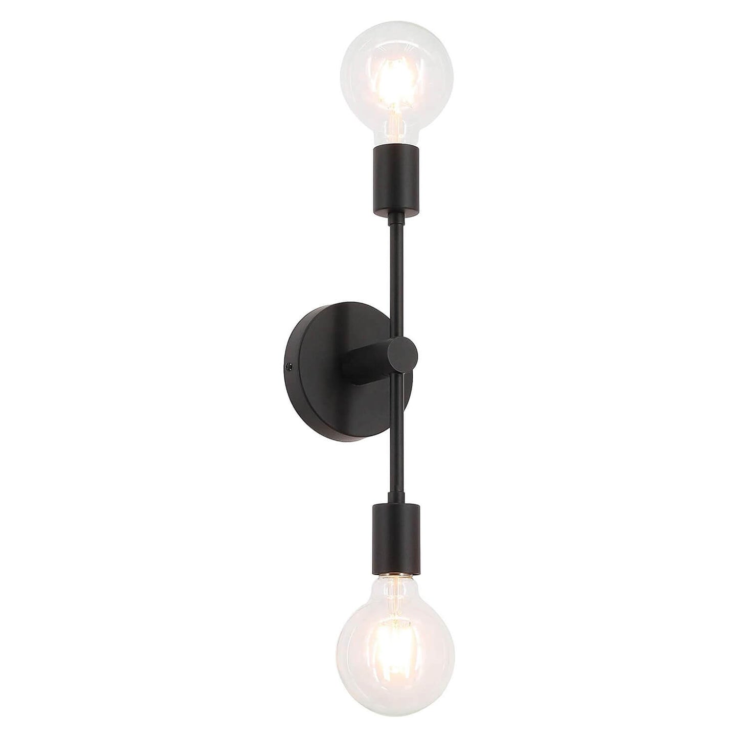 2-Light Black Bathroom Vanity Wall Sconce with LED Bulbs XB-W1234-2-MB-G30