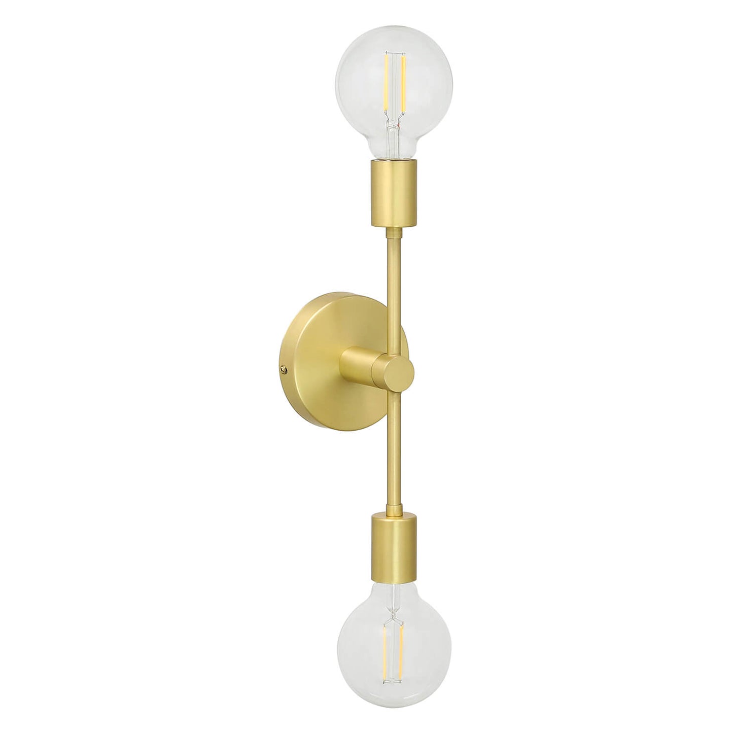 Double Light Satin Brass Vanity Sconce with LED Bulb XB-W1234-2-SB-G30