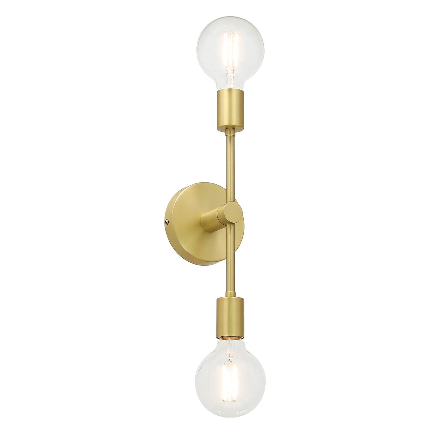 Double Light Satin Brass Vanity Sconce with LED Bulb XB-W1234-2-SB-G30