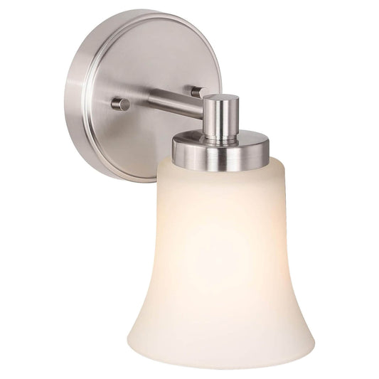 Brushed Nickel Single Bathroom Vanity Wall Light with Glass XB-W1235-1-BN