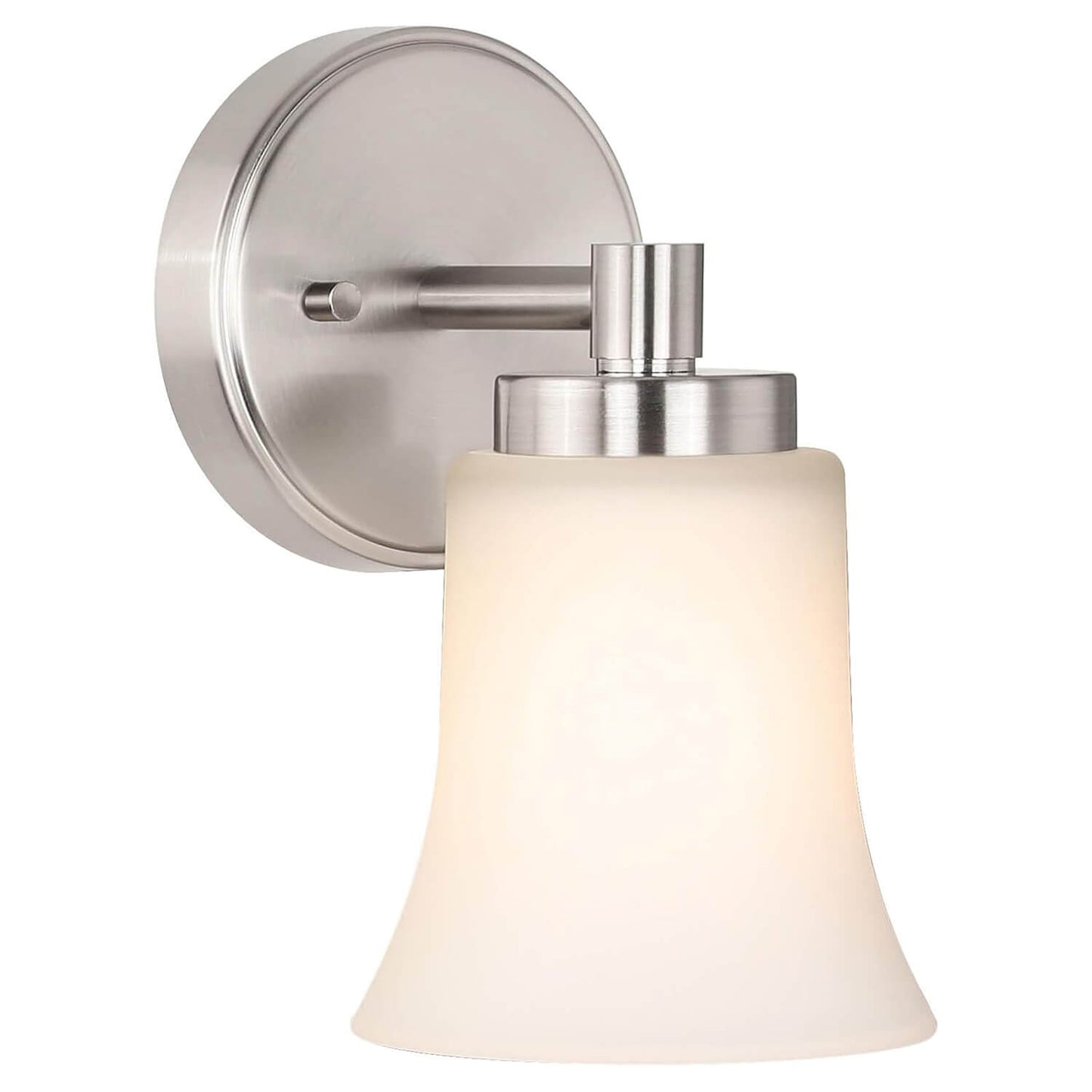 Brushed Nickel Single Bathroom Vanity Wall Light with Glass XB-W1235-1-BN