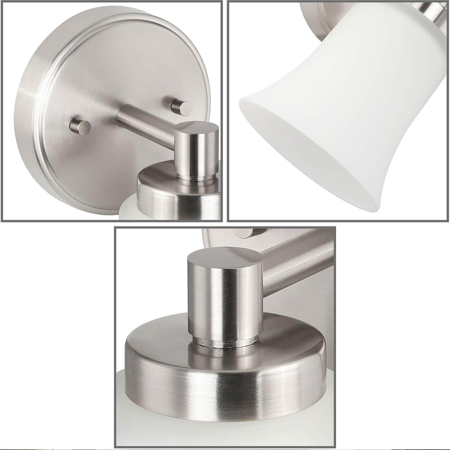 Brushed Nickel Single Bathroom Vanity Wall Light with Glass XB-W1235-1-BN