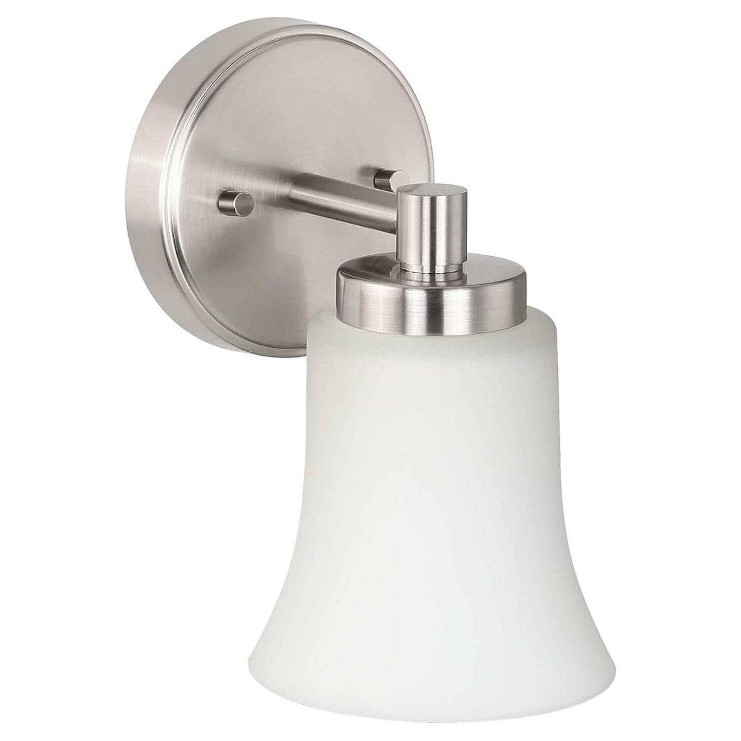 Brushed Nickel Single Bathroom Vanity Wall Light with Glass XB-W1235-1-BN