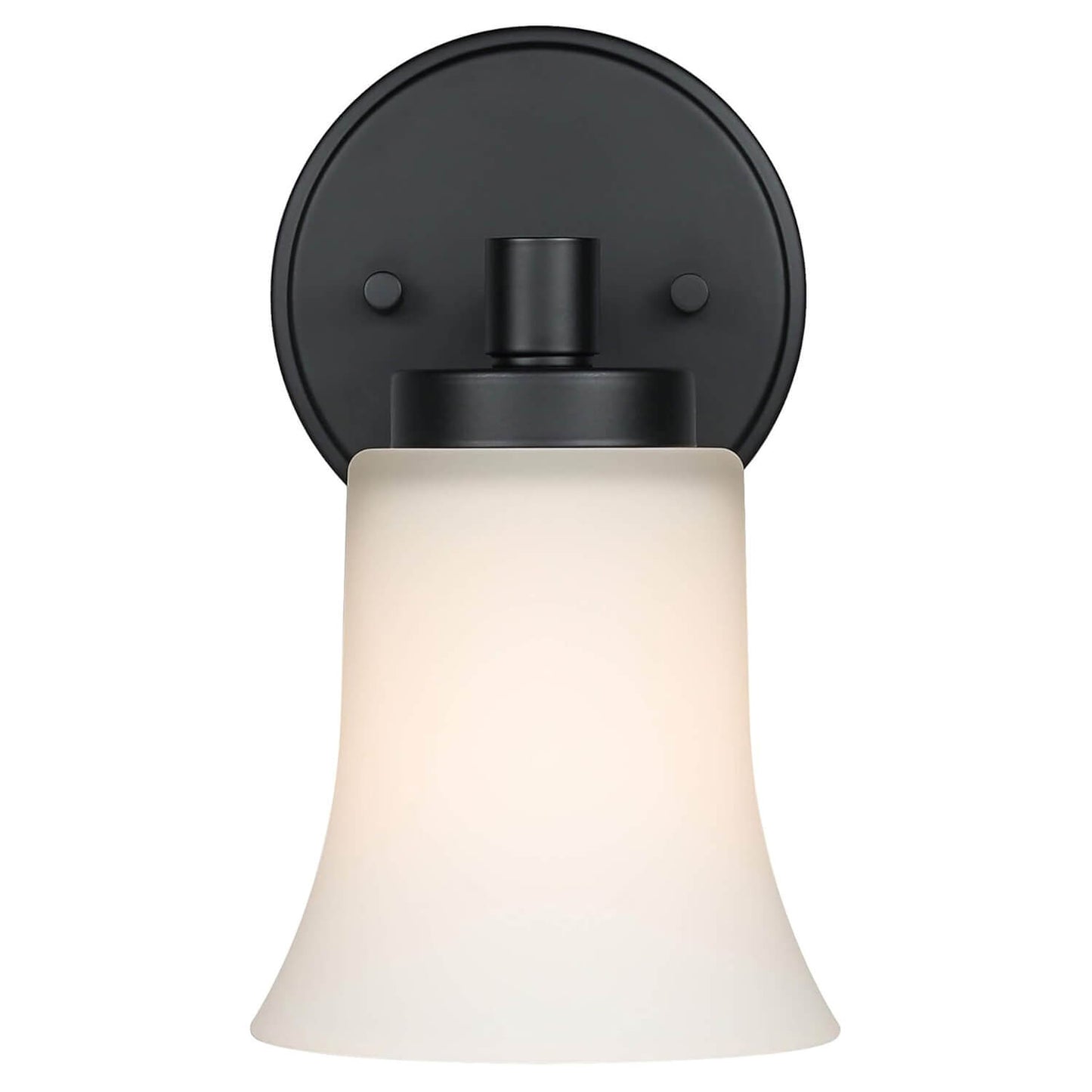Black Glass Wall Sconce, 1-Light Vanity Light Fixture for Bathroom and Hallway XB-W1235-1-MB
