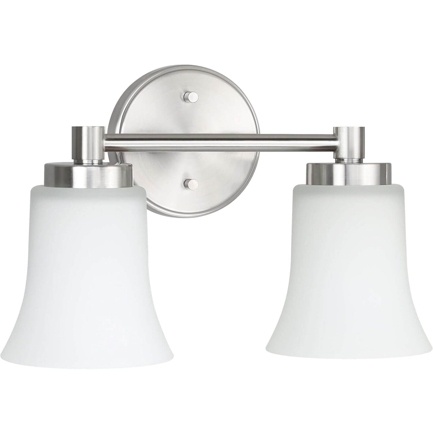 Modern Glass Vanity Light - Brushed Nickel - 2 Light XB-W1235-2-BN