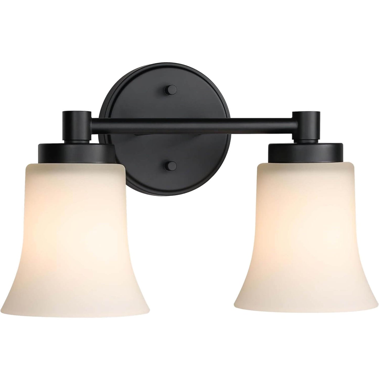 Vintage 2-Light Black Bathroom Vanity Light with Glass XB-W1235-2-MB