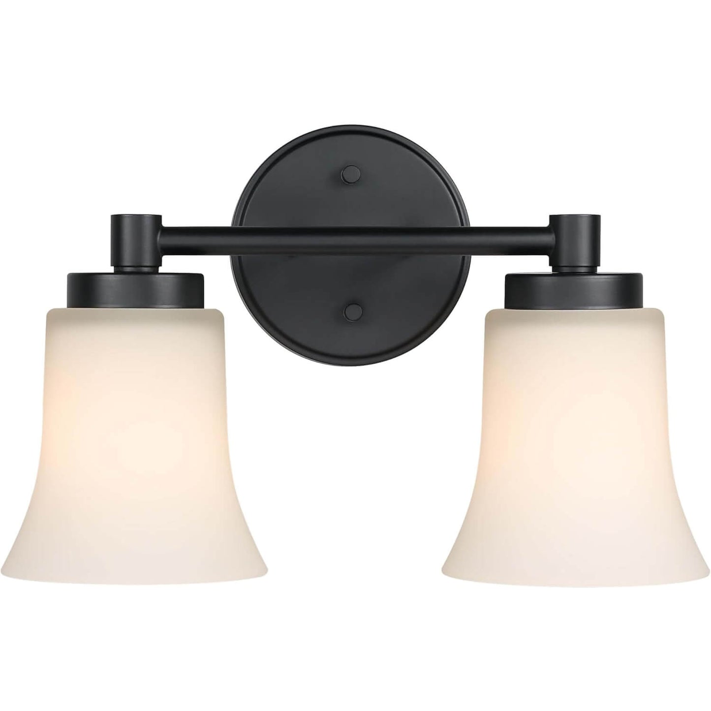 Vintage 2-Light Black Bathroom Vanity Light with Glass XB-W1235-2-MB