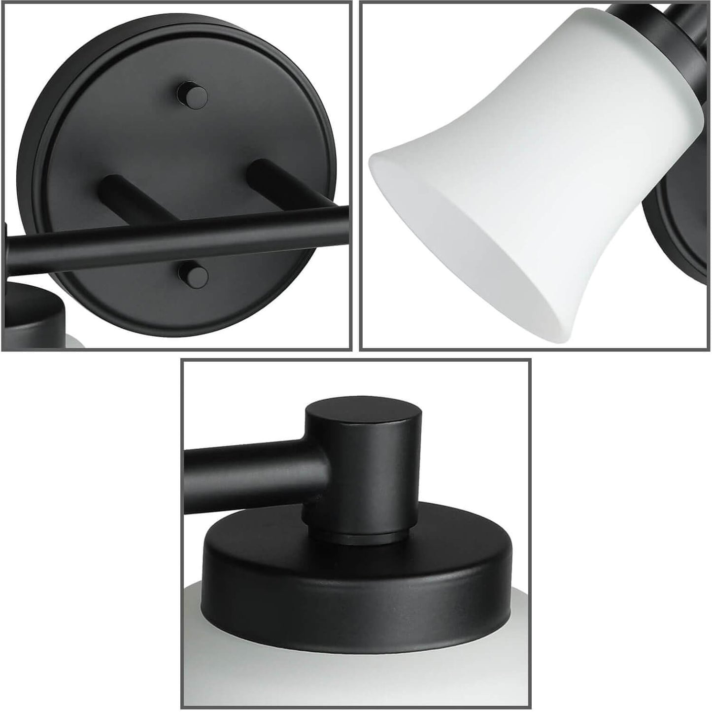 Vintage 2-Light Black Bathroom Vanity Light with Glass XB-W1235-2-MB