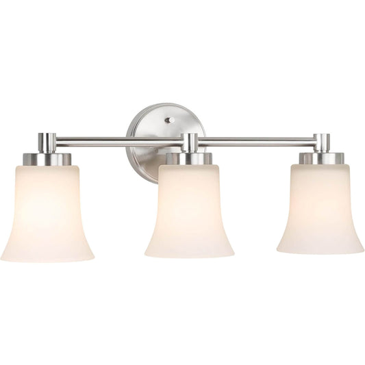 Vanity Light, Modern Bathroom Wall Light with Glass, Brushed Nickel 3 Bath Bar Light XB-W1235-3-BN